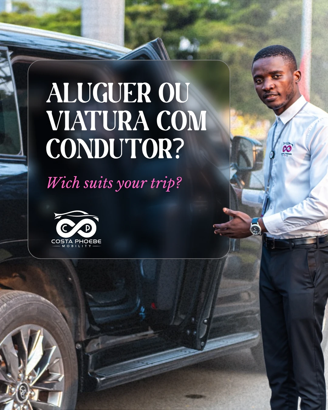 Carrossel de 1 de outubro, card 1 de 5: Aluguer ou viatura com condutor?