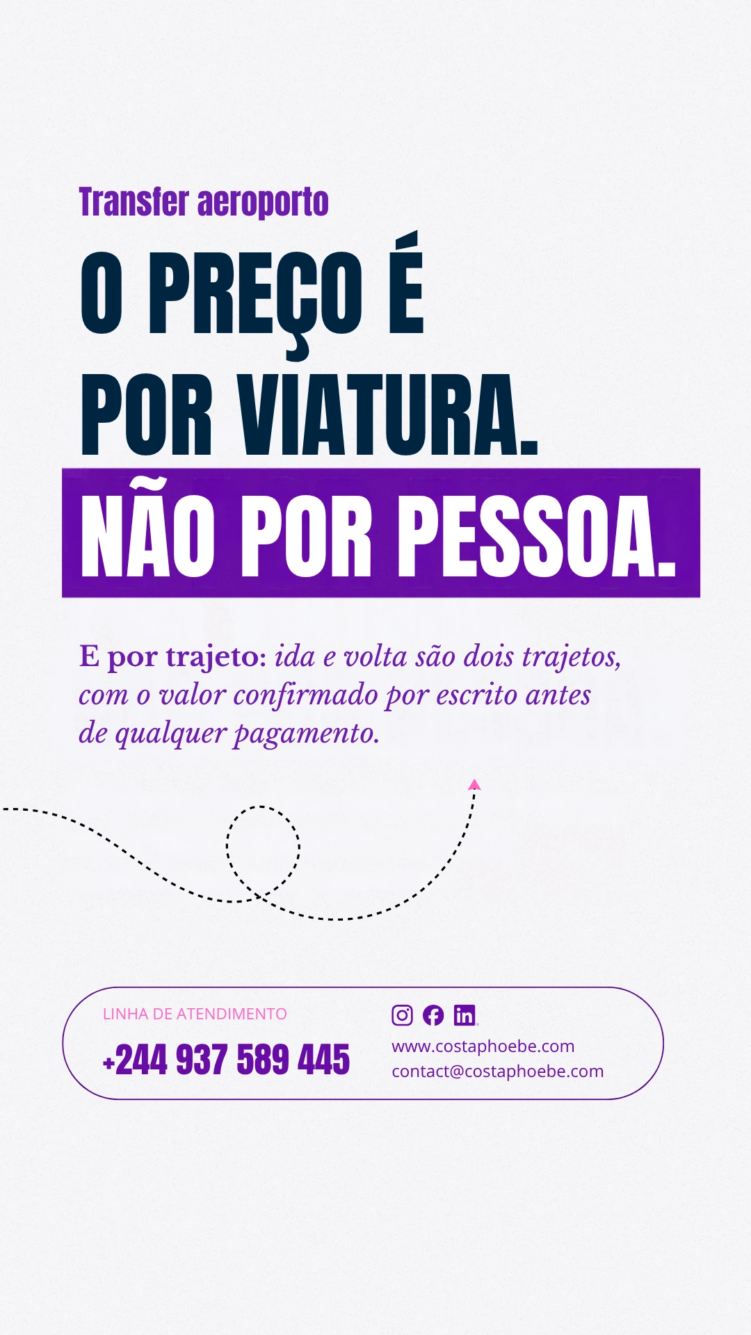 Story de 8 de outubro: O preço é por viatura, não por pessoa